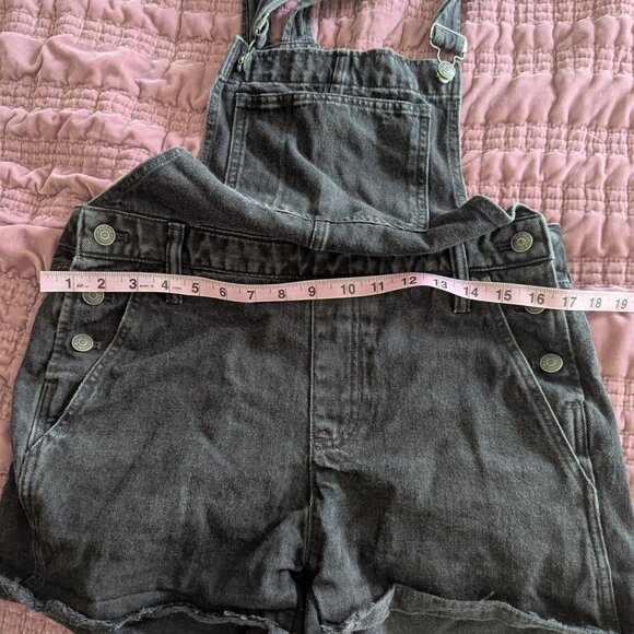 Madewell Adirondack Short Overalls in Washed Black Size Medium - Picture 7 of 7